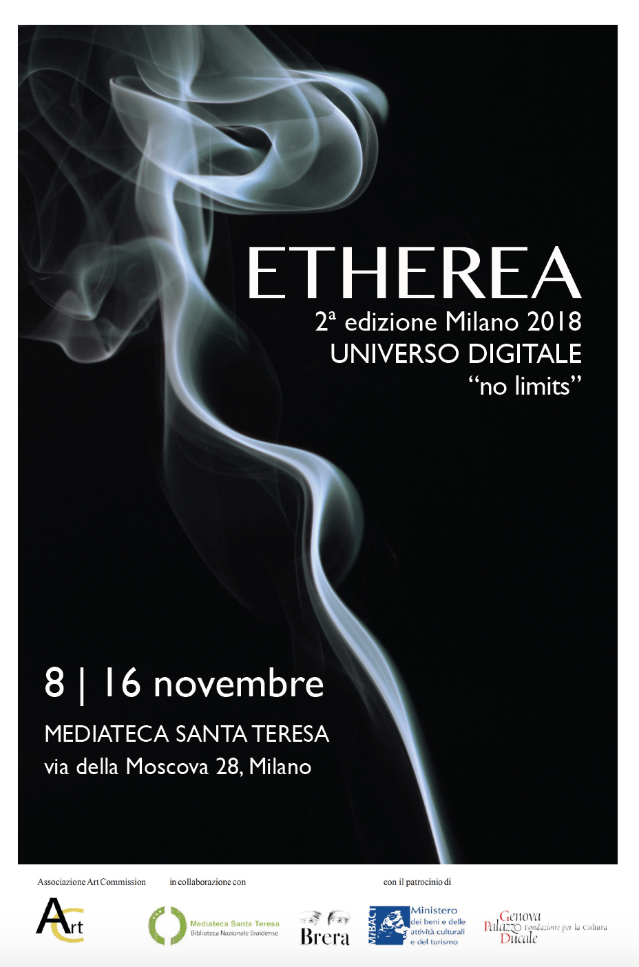 etherea,multimedia art exhibition,second edition,no limits,viana conti,derrick de kerckhove,virginia monteverde,mediateca santa teresa,milano,christian zanotto